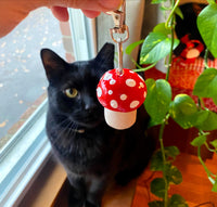 toadstool mushroom stash keychain